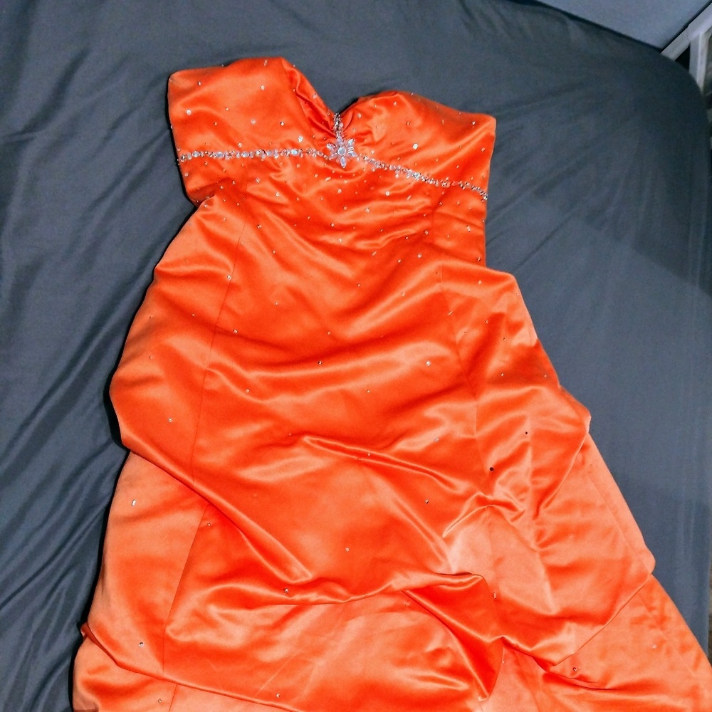 Orange long Prom Dress